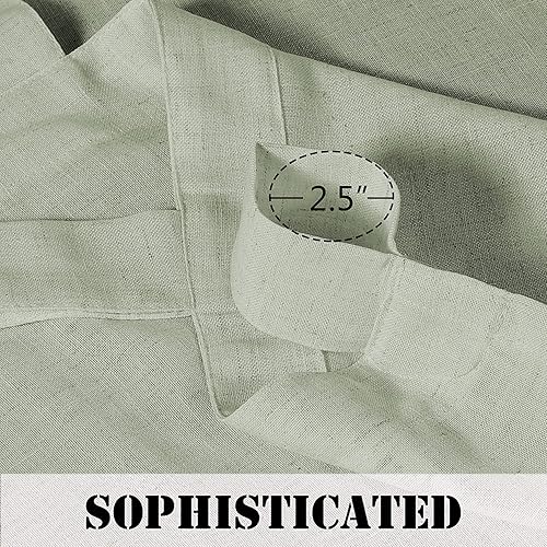 Miniatura 5 de H.VERSAILTEX Cortinas de lino mezclado con pestañas superiores para sala de estardormitorio, elegantes tratamientos de ventana con filtro de luz de