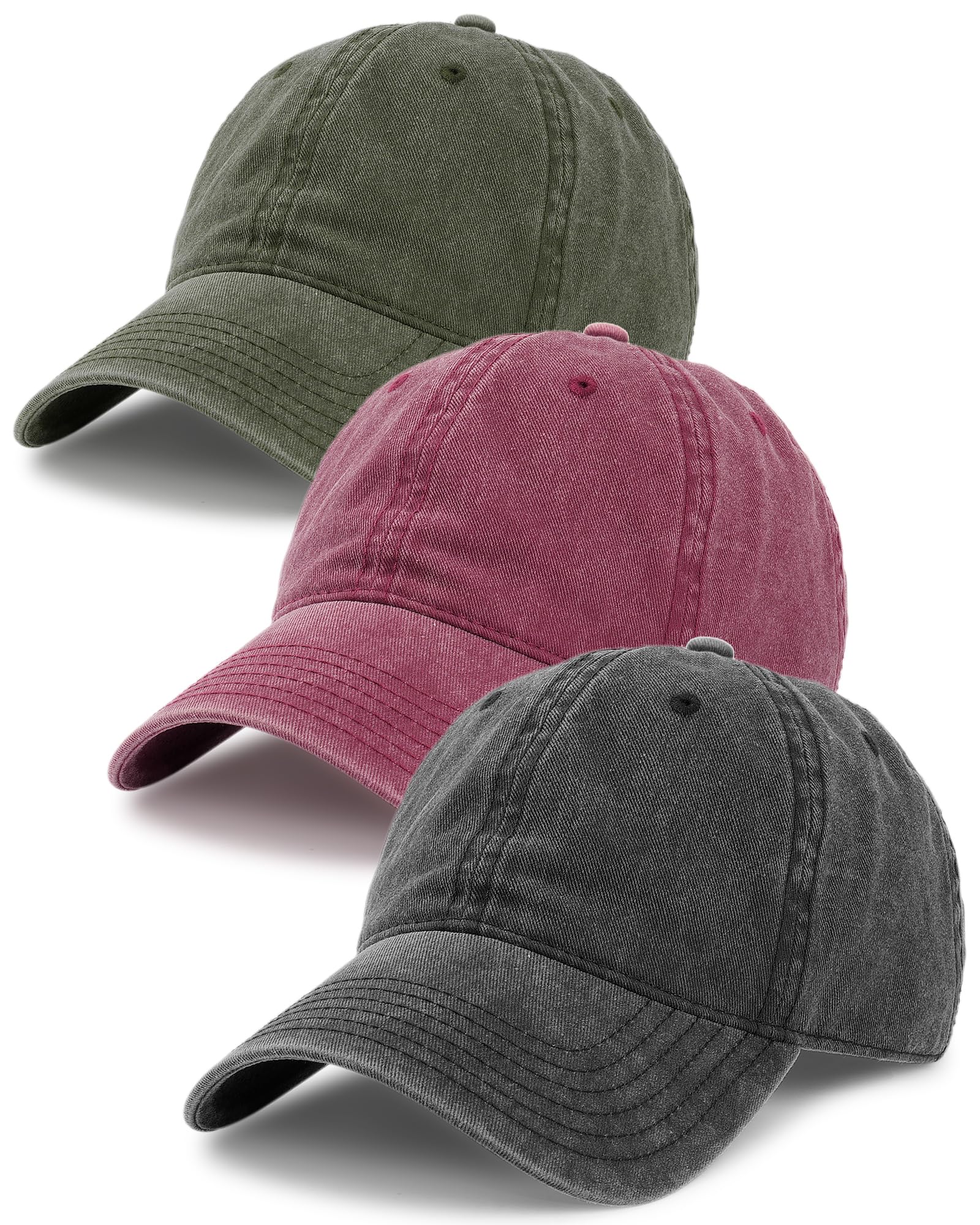 FURTALK Unisex Vintage Washed Cotton Baseball Cap Low Profile Adjustable Dad Hat