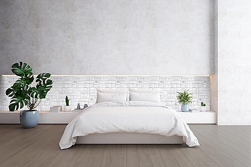 Miniatura 3 de Retro-Art Paneles de pared 3D, paquete de 6, bloques de piedra natural en blanco, PVC, 17.5 x 23.75 pulgadas, cubren 17.31 pies cuadrados 565CW