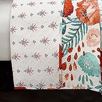 Vista 3 de Lush Decor Poppy Garden - Juego de edredón de 3 piezas, matrimonial/queen, multicolor