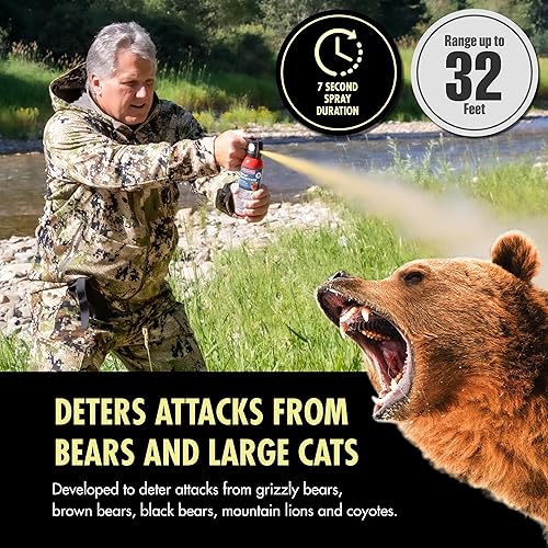 Miniatura 5 de Counter Assault Bear Spray – Osos, leones de montaña, coyotes – Largo alcance de 32 pies – Equipo de seguridad en spray de pimienta para senderismo