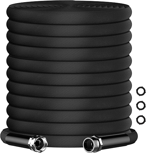 Manguera de jardín de 50 pies, manguera de agua no expandible, manguera plana ligera, sin enredos y sin torceduras, fácil de almacenar, adecuada