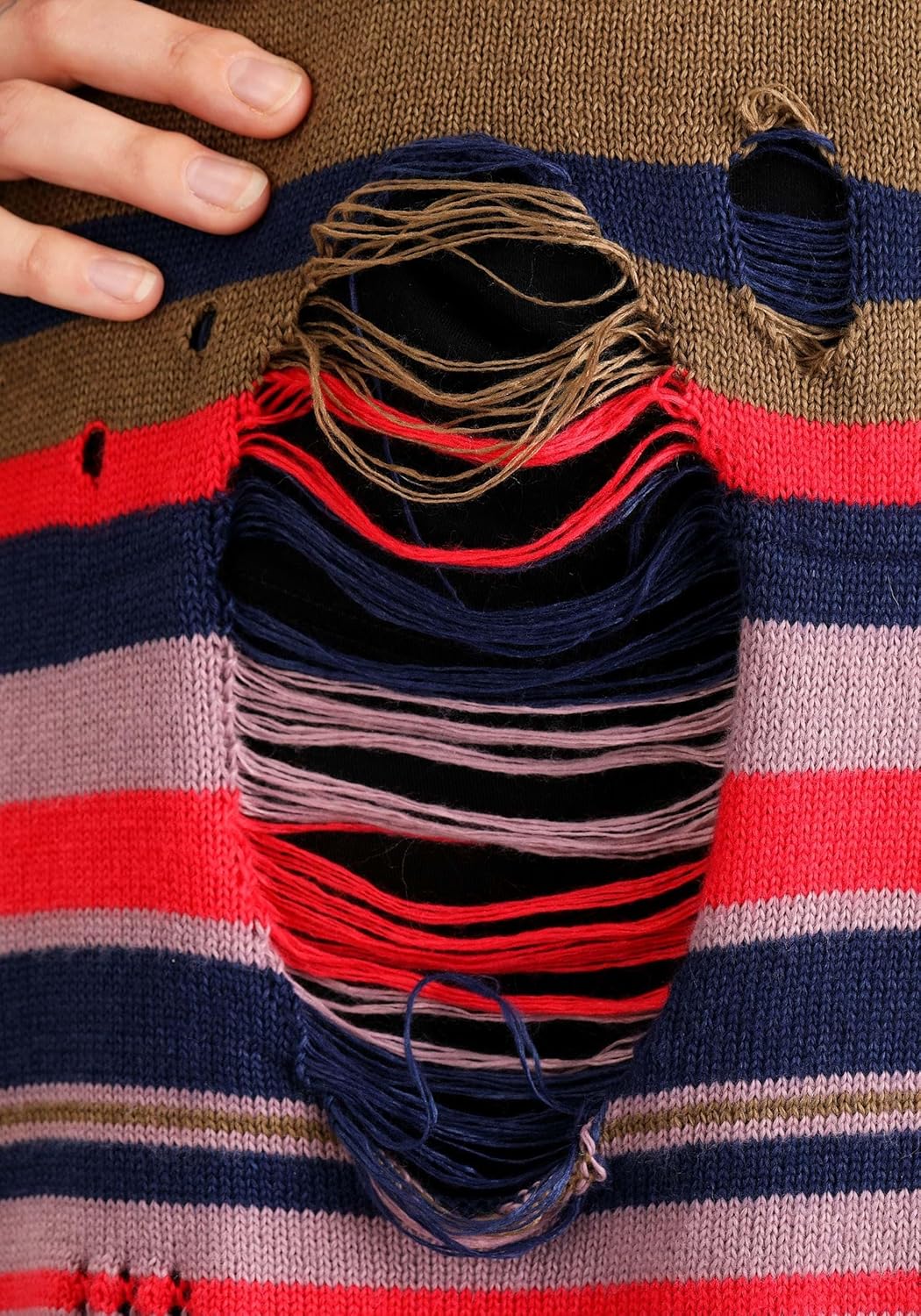 Fun Costumes Women's Astrid Striped Distressed Sweater Dress Costume | Movie Character Gothic Cosplay Outfit - Image 7