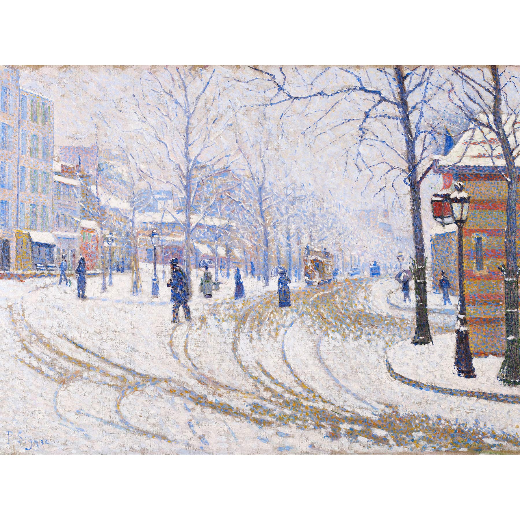 Paul Signac Snow Boulevard De Clichy Paris Large Wall Art Print Canvas Premium Poster Mural