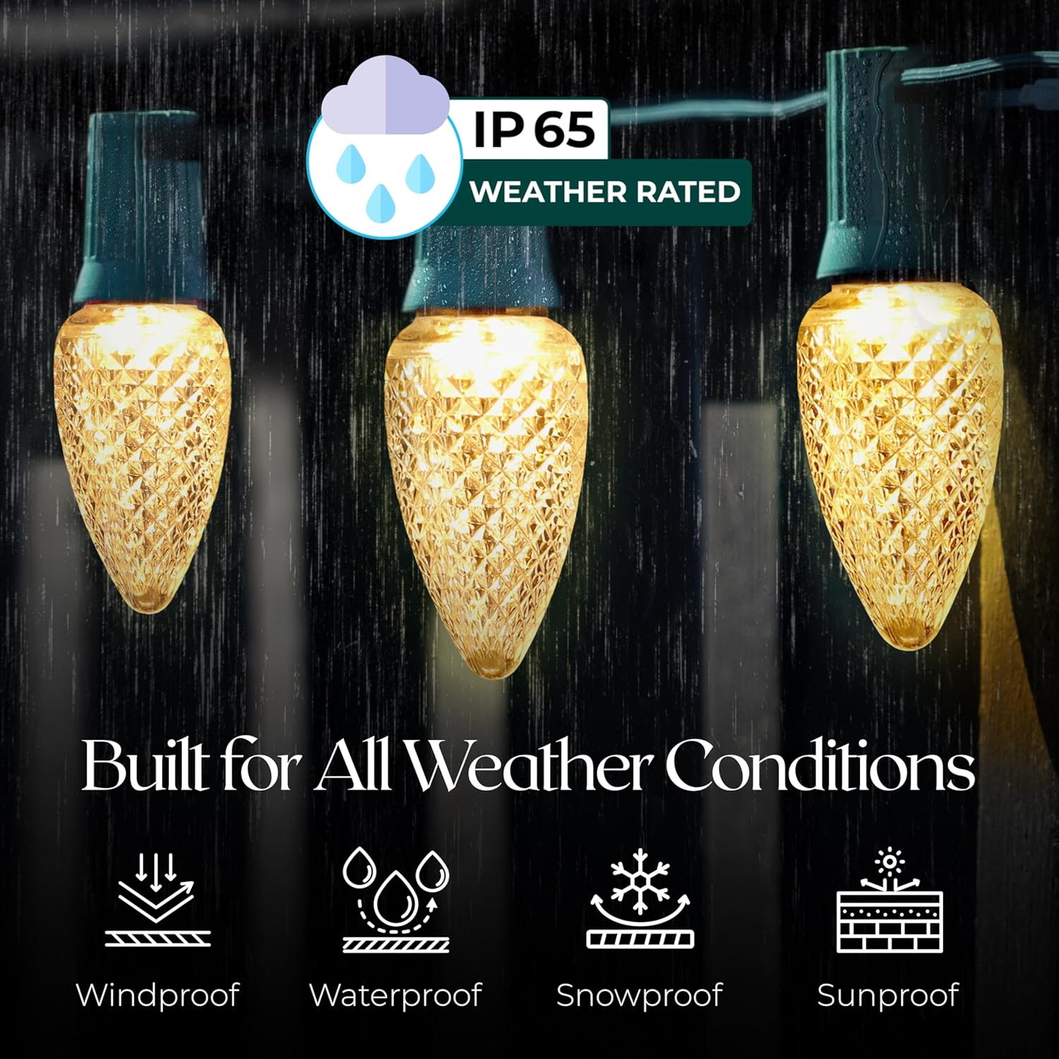 C9 Holiday Lights - Dimmable Warm White C9 Christmas Lights with 0.68 Watt LED Bulb - Fits E17 - LED Christmas - Outdoor and Indoor - 3 SMD Bright Commercial Grade, 500 Pack Replacement Bulbs