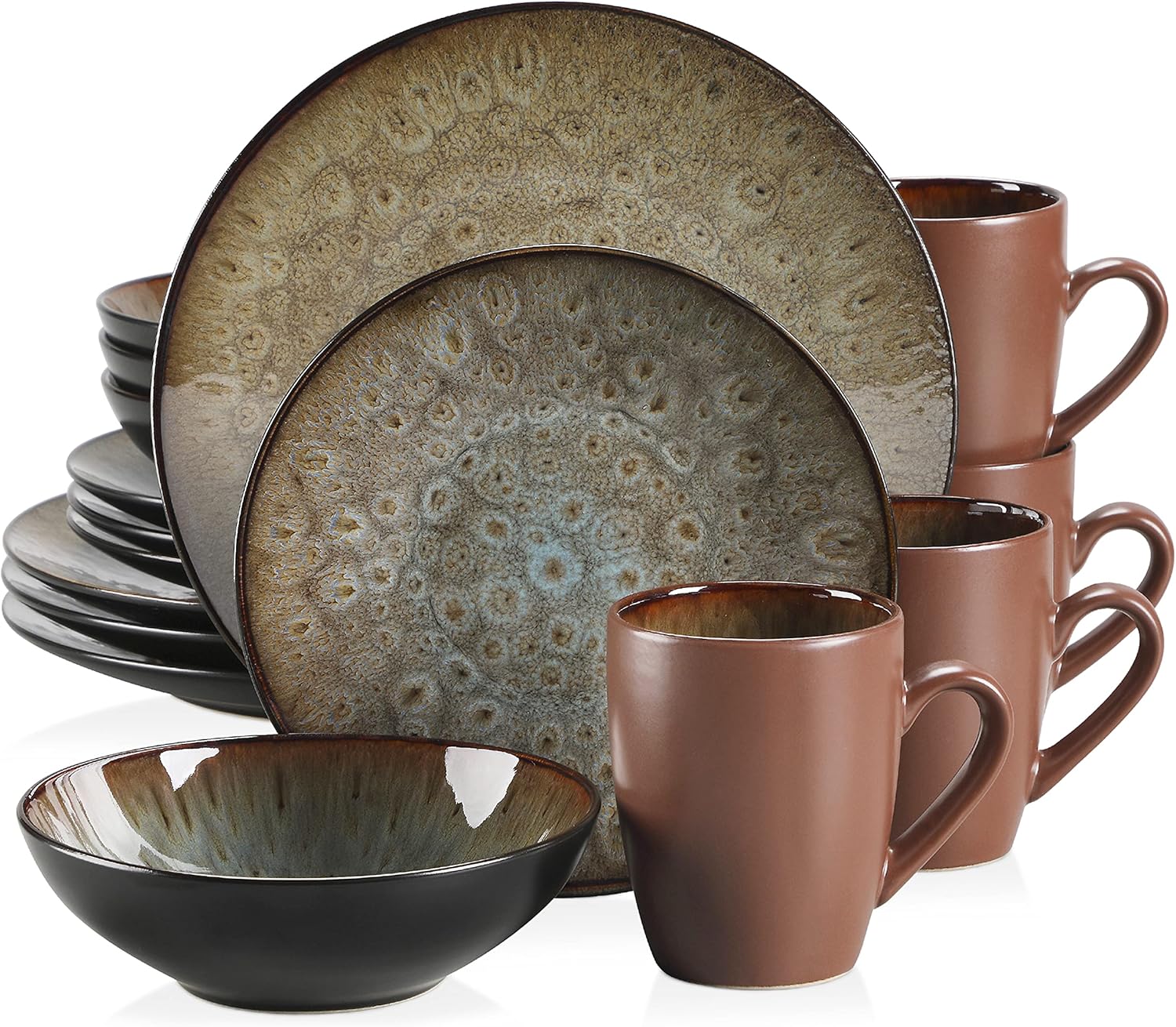 Amazon.com | vancasso Bubble Dinnerware Sets 16-Piece - Plates and ...