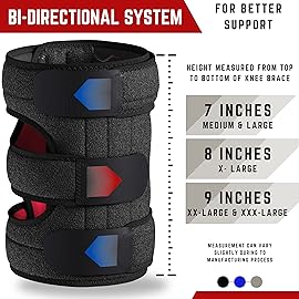 TechWare Pro Knee Brace Support - Relieves ACL, LCL, MCL, Meniscus Tear, Arthritis, Tendonitis Pain. Open Patella Dual Stabilizers Non Slip Comfort Neoprene. Black XLarge