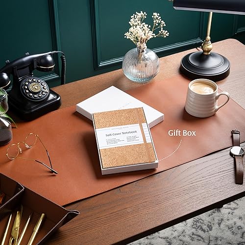 Miniatura 4 de Beechmore Books - Cuaderno de tapa blanda a rayas, diario británico A5, tapa de cuero vegano grande de 5.75 x 8.25 pulgadas, papel grueso crema de