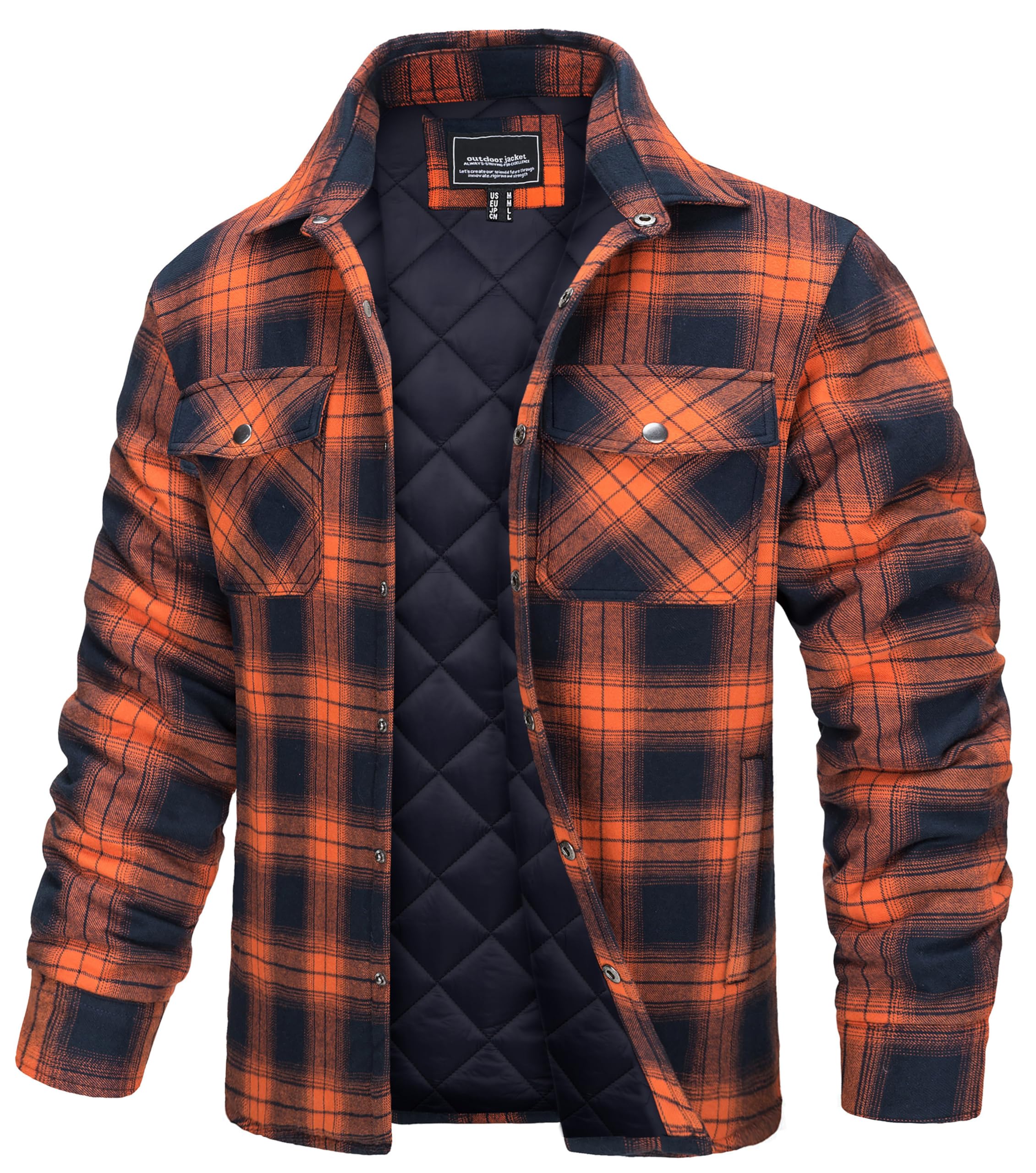 TACVASEN Quilted Flannel Shirt Jacket