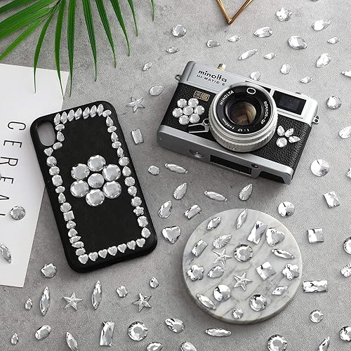 Miniatura 6 de 500 piezas de gemas de costura de acrílico con cristales de costura mezclados para coser en diamantes de imitación con 2 agujeros para la ropa