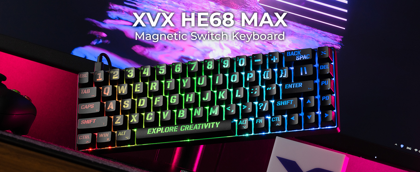 エックス19＋ Amazon.com: XVX HE68 Max Rapid Trigger Keyboard 60% Percent,Hall