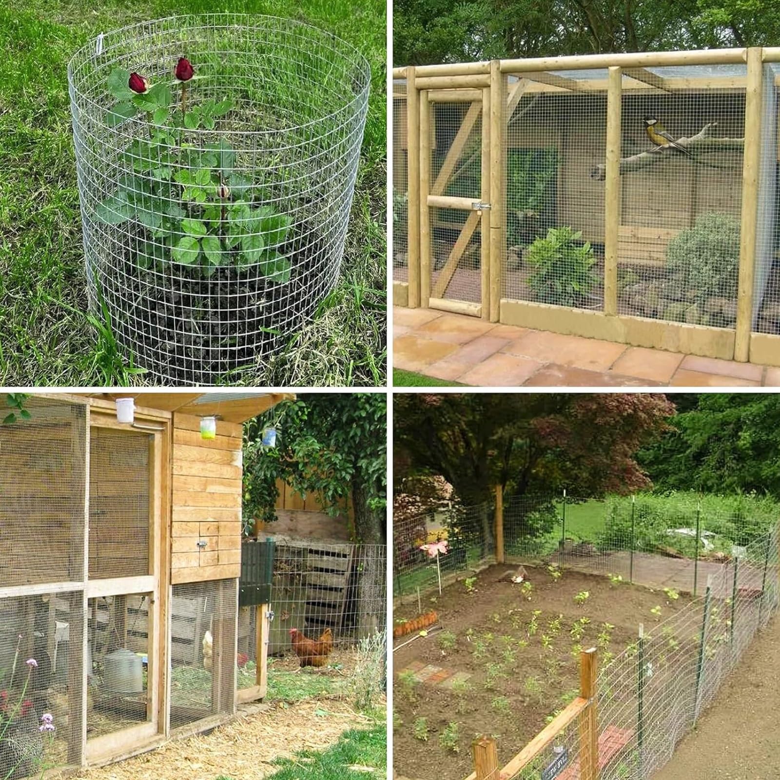 Malla de alambre de acero inoxidable 304 de 1,27 cm, cuadrada, duradera, valla de jardín para gallineros, huertos y control de animales (1 m x 12 m)