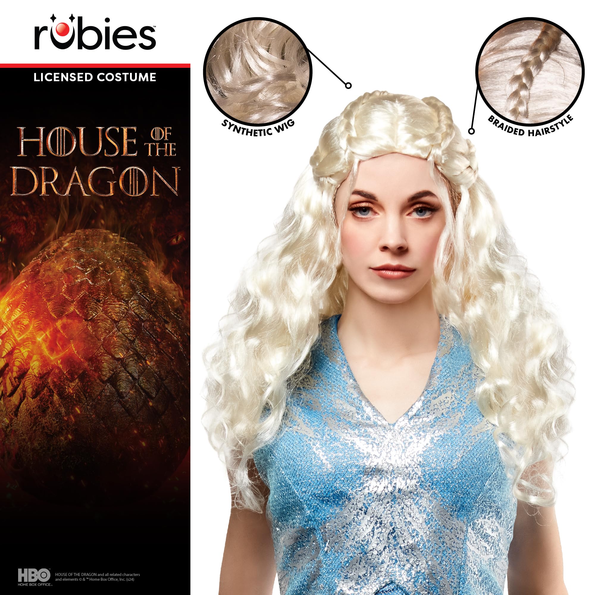Rubies House of Dragon Official Rhaenyra Targaryen Wig, Womens Fancy Dress, optimal for any Occasion - Image 2