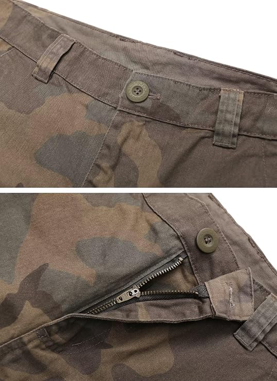 Men's Cargo Shorts, Camo Shorts, Multi Pocket Casual Shorts, Loose Fit Outdoor Work Shorts No Belt