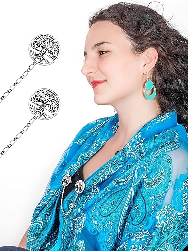 Miniatura 7 de Yunlly 4 piezas vintage suéter chal clips retro cárdigan cuello clips vestido camisa broche para mujer, Zinc, Aleación de zinc