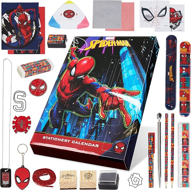 Marvel Advent Calendar 2022 for Kids, Avengers Spiderman Stationery Advent Calendars for Boys (Spiderman Multicolor)