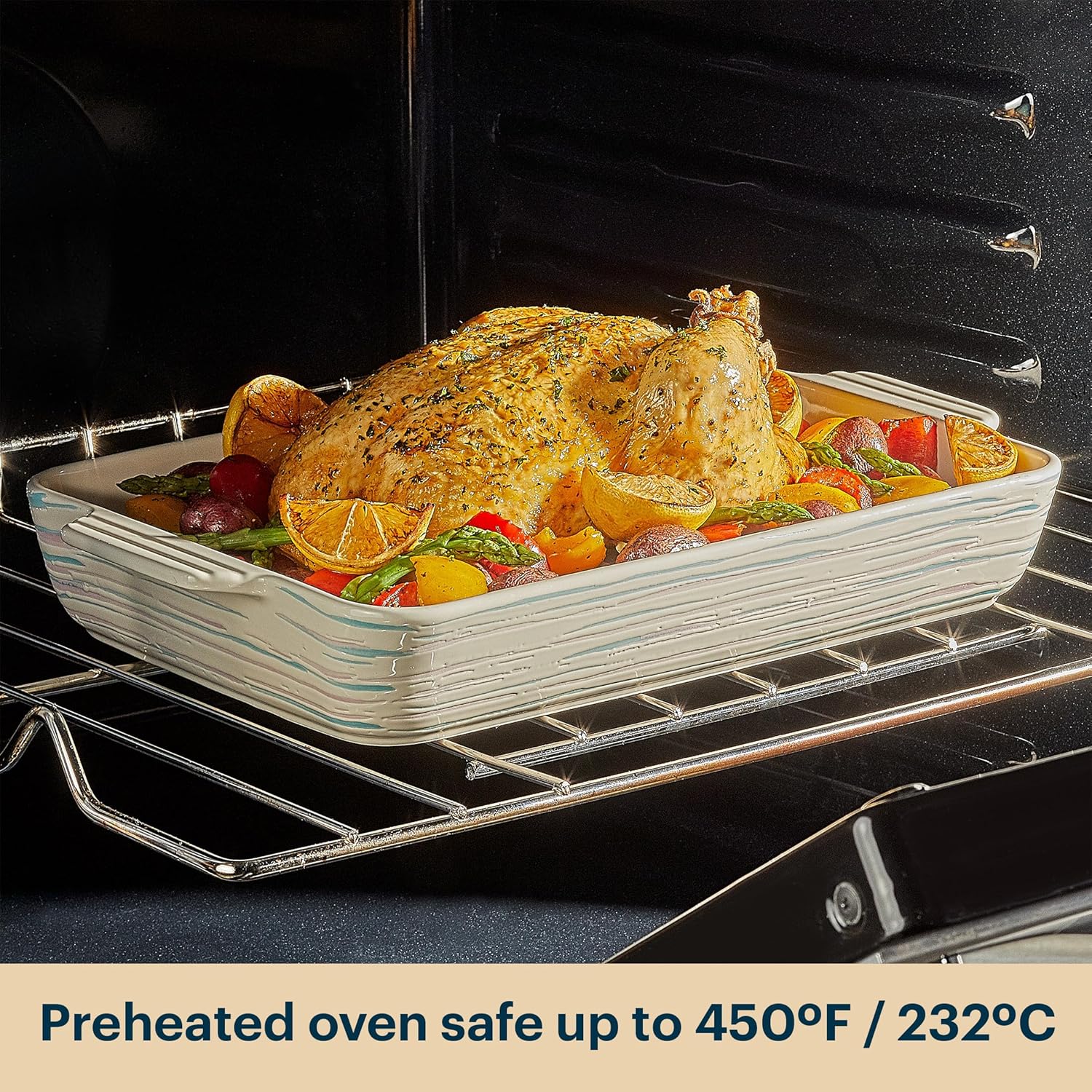 Pyrex (8-Piece) Ceramic Complete Bakeware Set, Nonstick Pie, Casserole, Cake, Lasagna Oven Pans, Bakers, For Baking, Roasting, Steaming