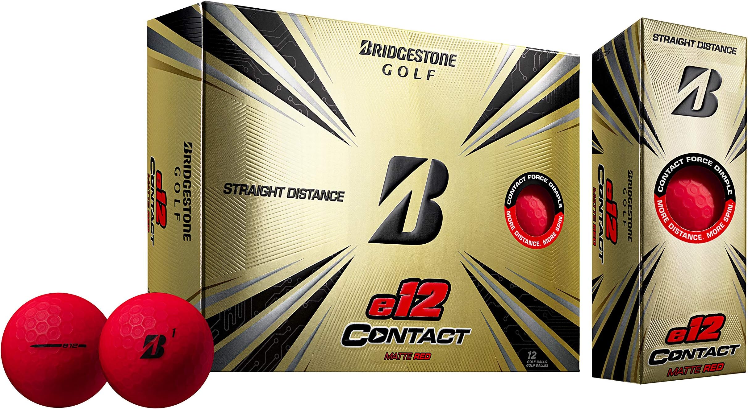 Bridgestone Golf 2021 e12 Contact Golf Balls, Matte Red