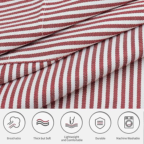 Miniatura 6 de NLUS Paquete de 2 delantales de cocina para mujeres con bolsillos, delantales de cocina ajustables, delantales de chef para mujeres y hombres (rayas