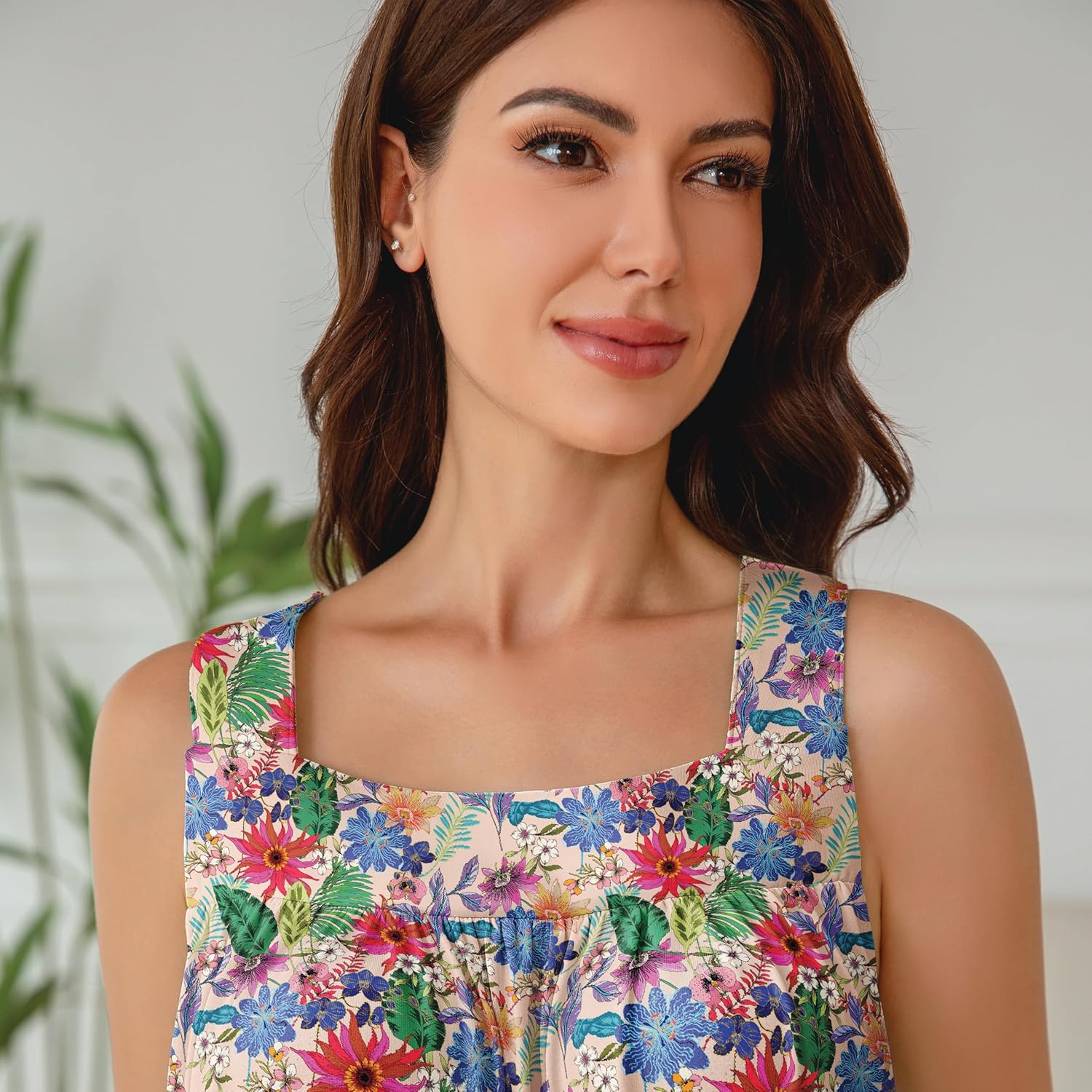 Long Sleeveless Nightgowns for Women Victorian Nightdress Embroidery Ladies Gowns with Pockets - Image 2