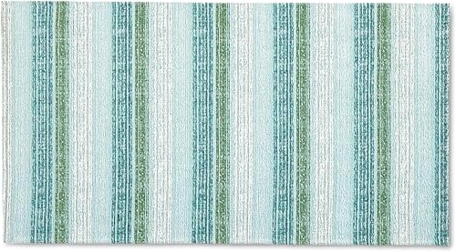 Miniatura 7 de Martha Stewart Stella Ticking Stripe - Tapete de cocina antideslizante, color grisamarillo, 20 x 50 pulgadas