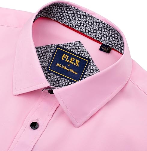 Miniatura 36 de Alimens & Gentle - Camisas de vestir con bolsillo y manga corta, de color liso y sin arrugas, estilo casual con botones, para hombres