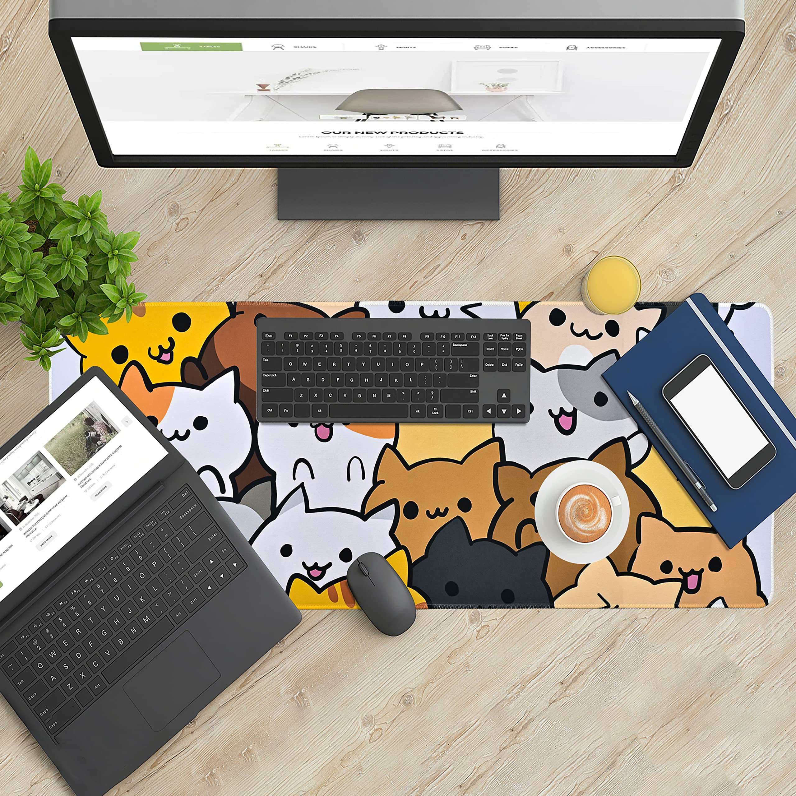 Tapis De Souris En Caoutchouc Pour Ordinateur, 900x400x4mm Extra Large