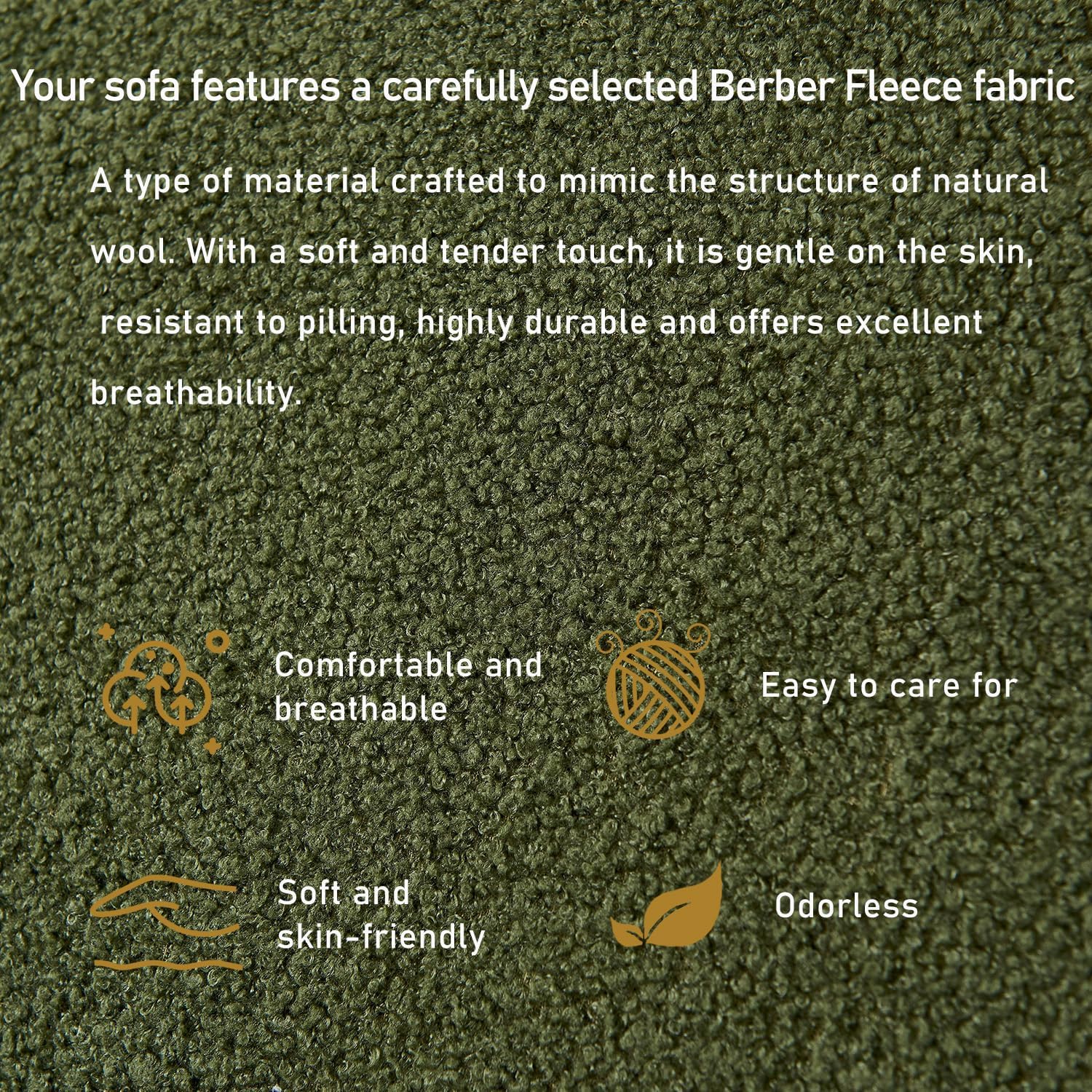 Modular Sectional Sofa Couch, Oversized L Shaped Modern Couch Sherpa Fabric Plush Floor Sofa 5 Seater for Living Room Office, Green