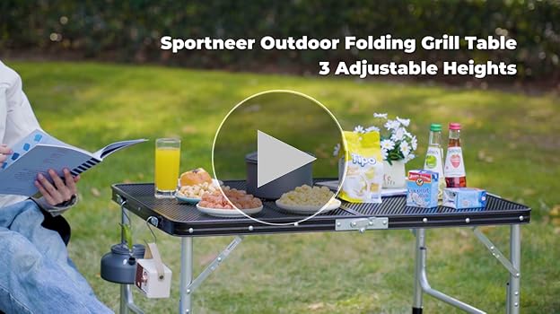 UL カーボンテーブル　MOUNT DIMENSION Amazon.com: Sportneer Folding Table, 3 Heights Camping Table