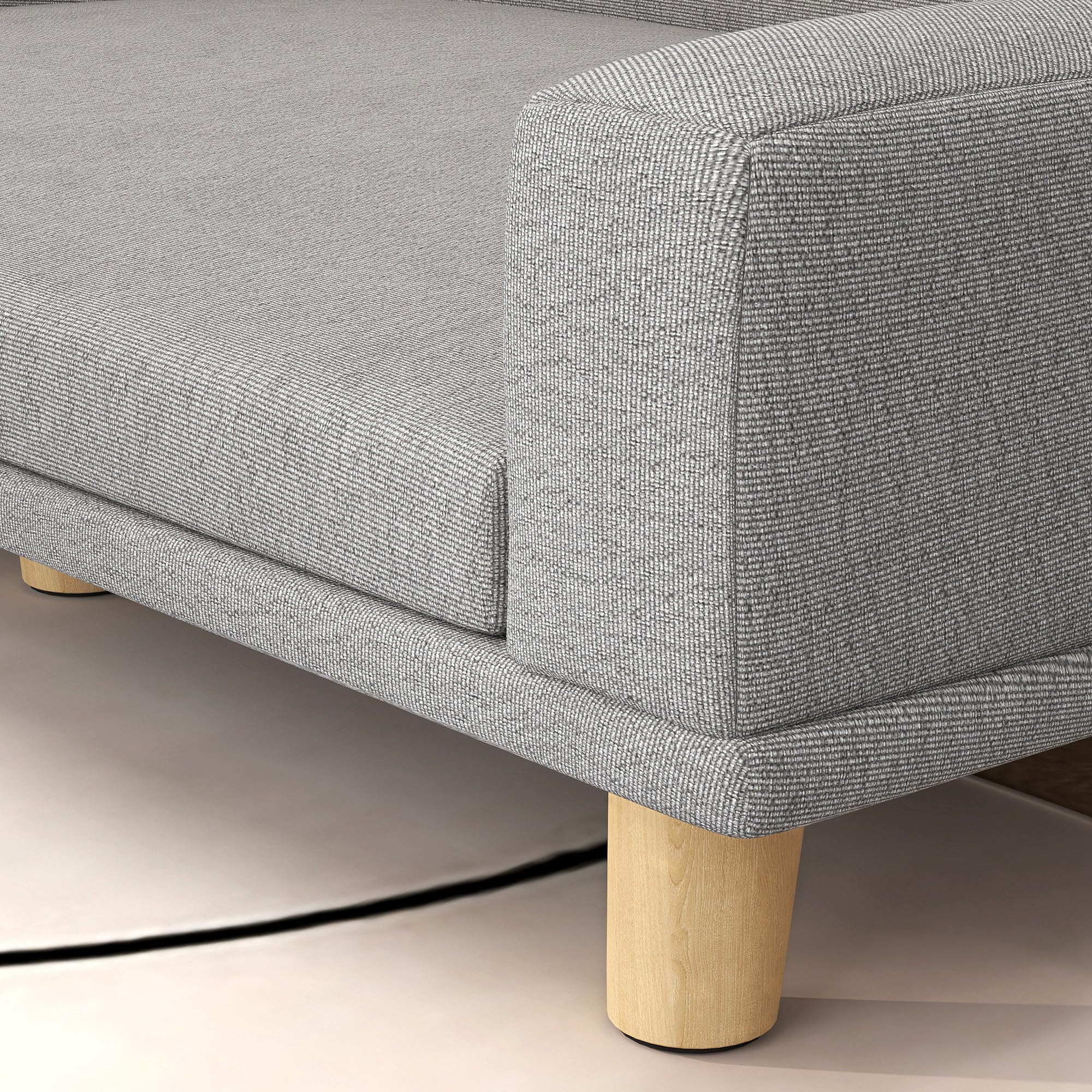 PawHut Divano per Cani di Taglia Grande con Gambe Rialzate e Cuscino Sfoderabile, Divanetto per Cani in Poliestere e Legno, 98x67x25 cm, Grigio