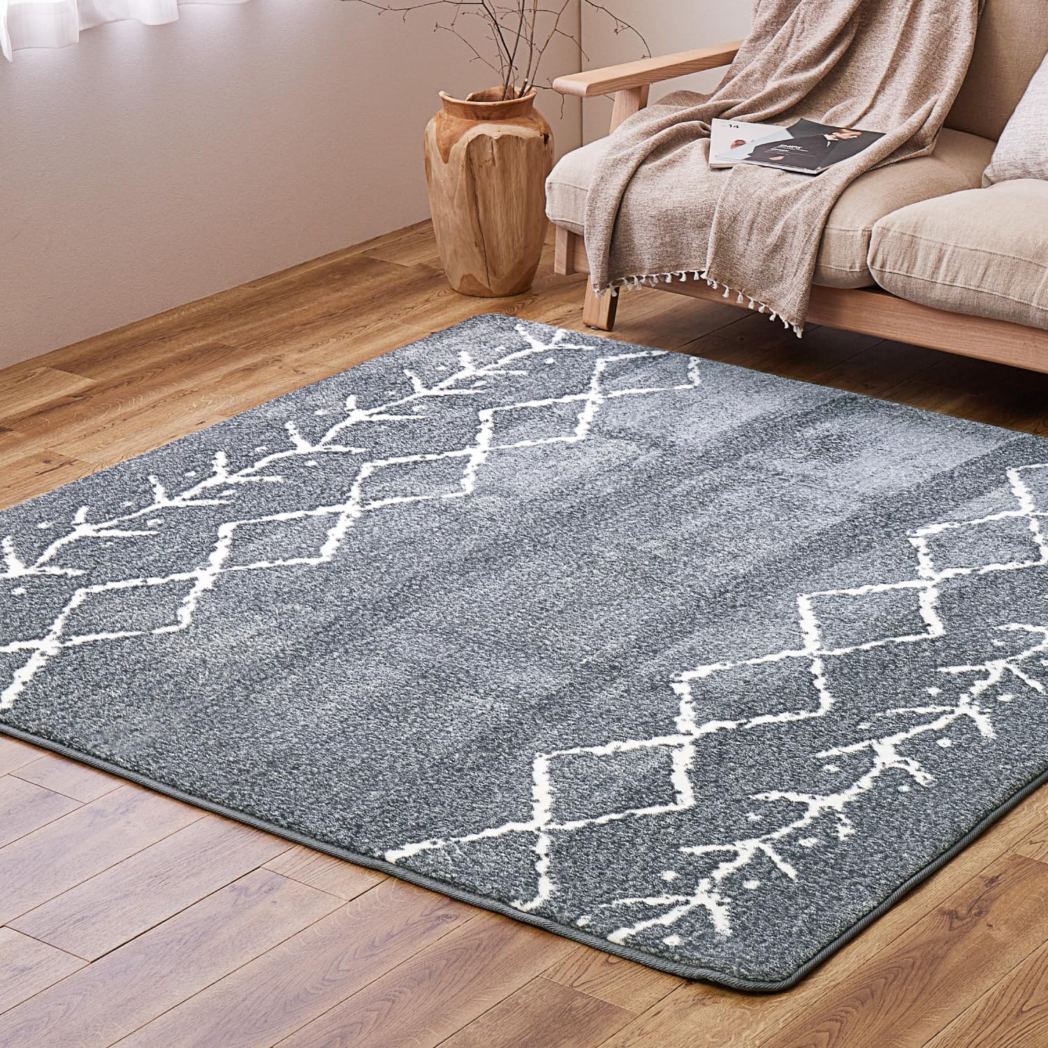 萩原 ラグ ホットカーペットカバー グレー 約200×240cm 「