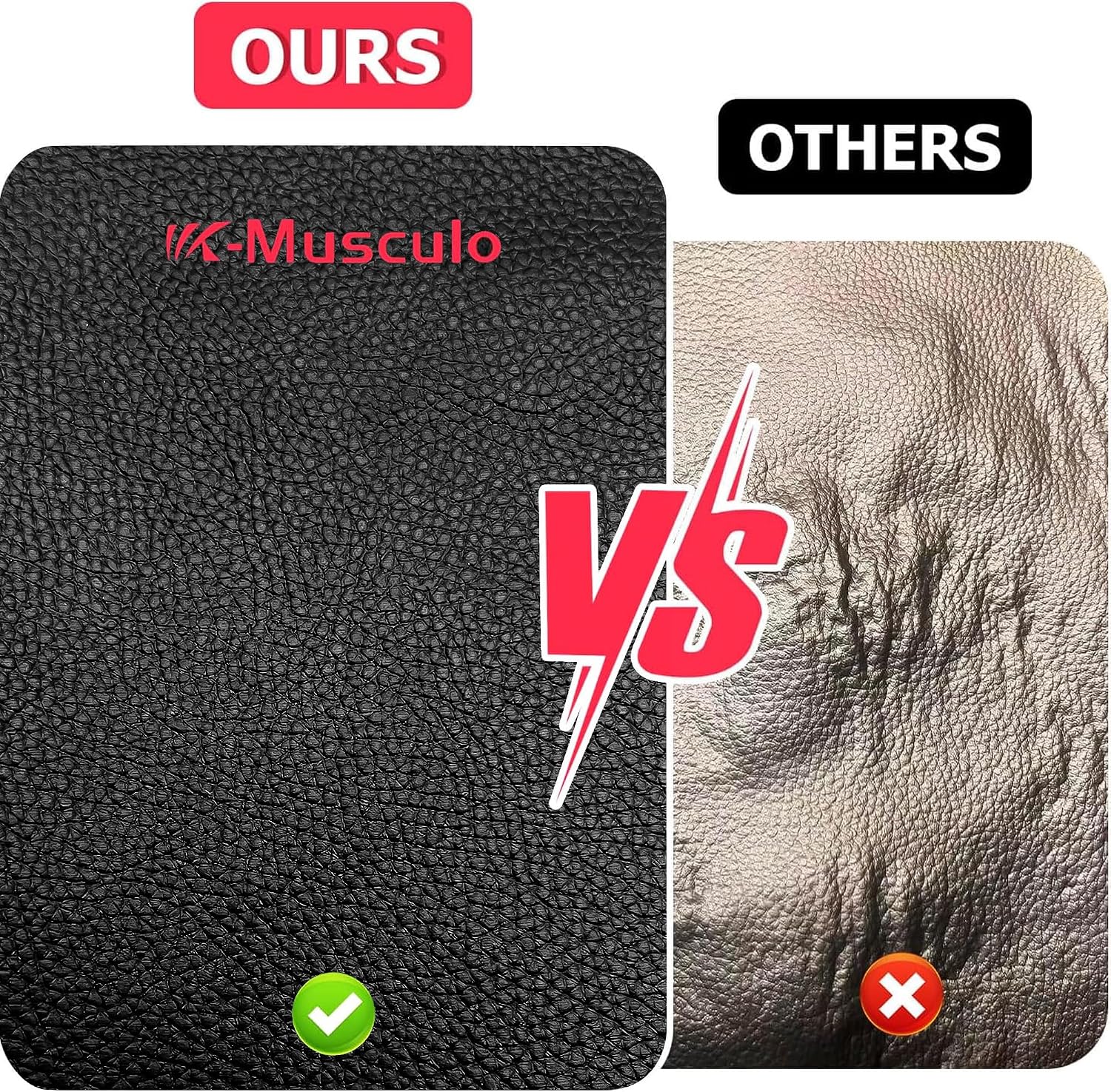 K-Musculo Vinyl Fabric, Marine Faux Leather Upholstery, for Upholstery Crafts, DIY Sewings, Sofa, Handbag, Earrings, Hair Bows Decorations (Black 54'' X 108'' inch 3Yd)