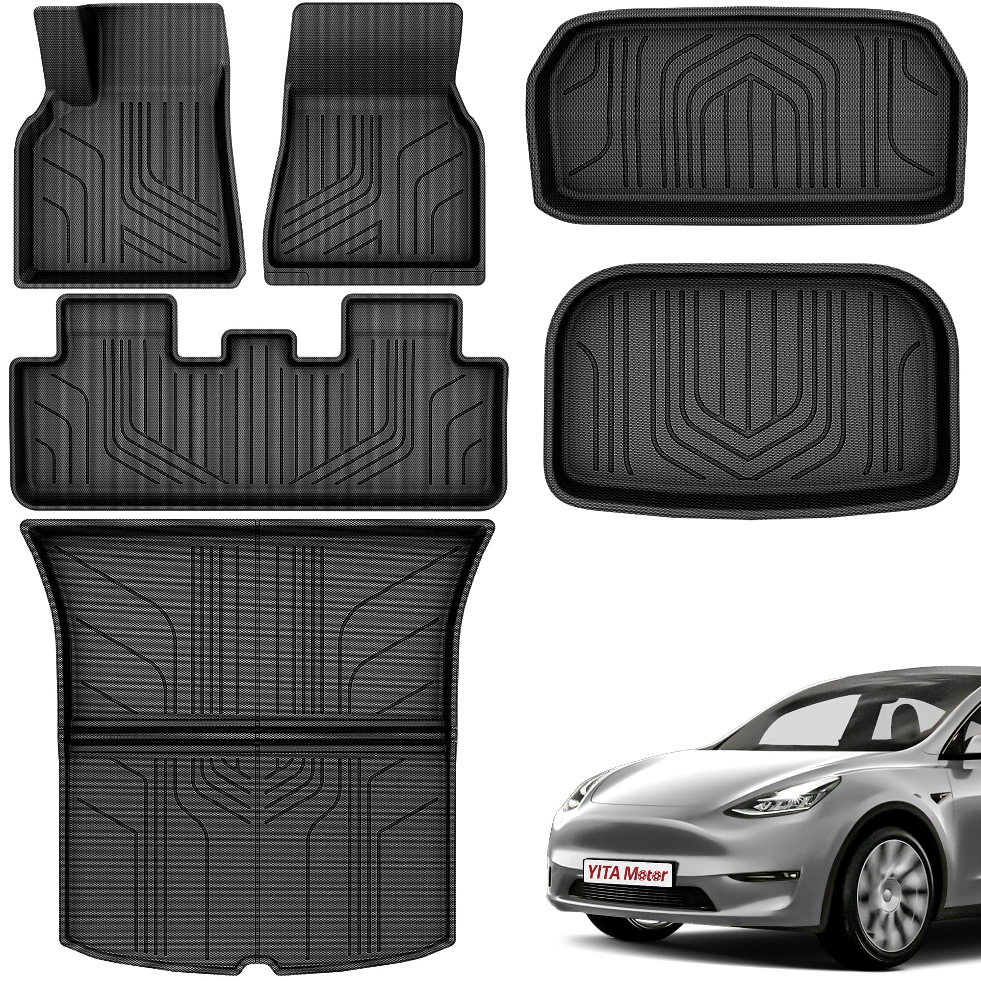Photo 1 of YITAMOTOR Tesla Model Y Floor Mats Full Set Custom Fit 2020-2023 All-Weather Cargo 
