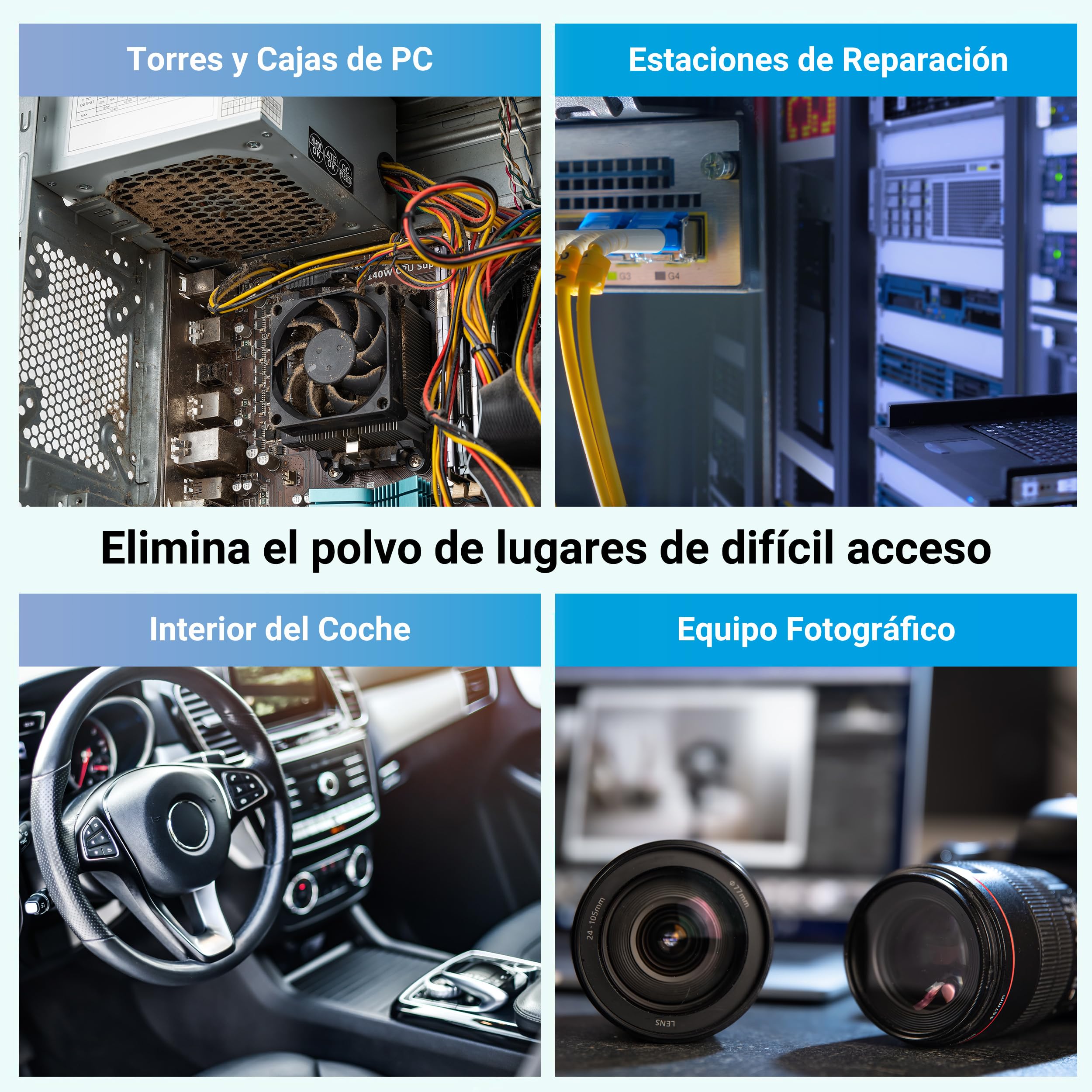 Spray de Aire Comprimido 400ml para Limpar Teclado, Ordenador, Cámara - Aire para Limpieza