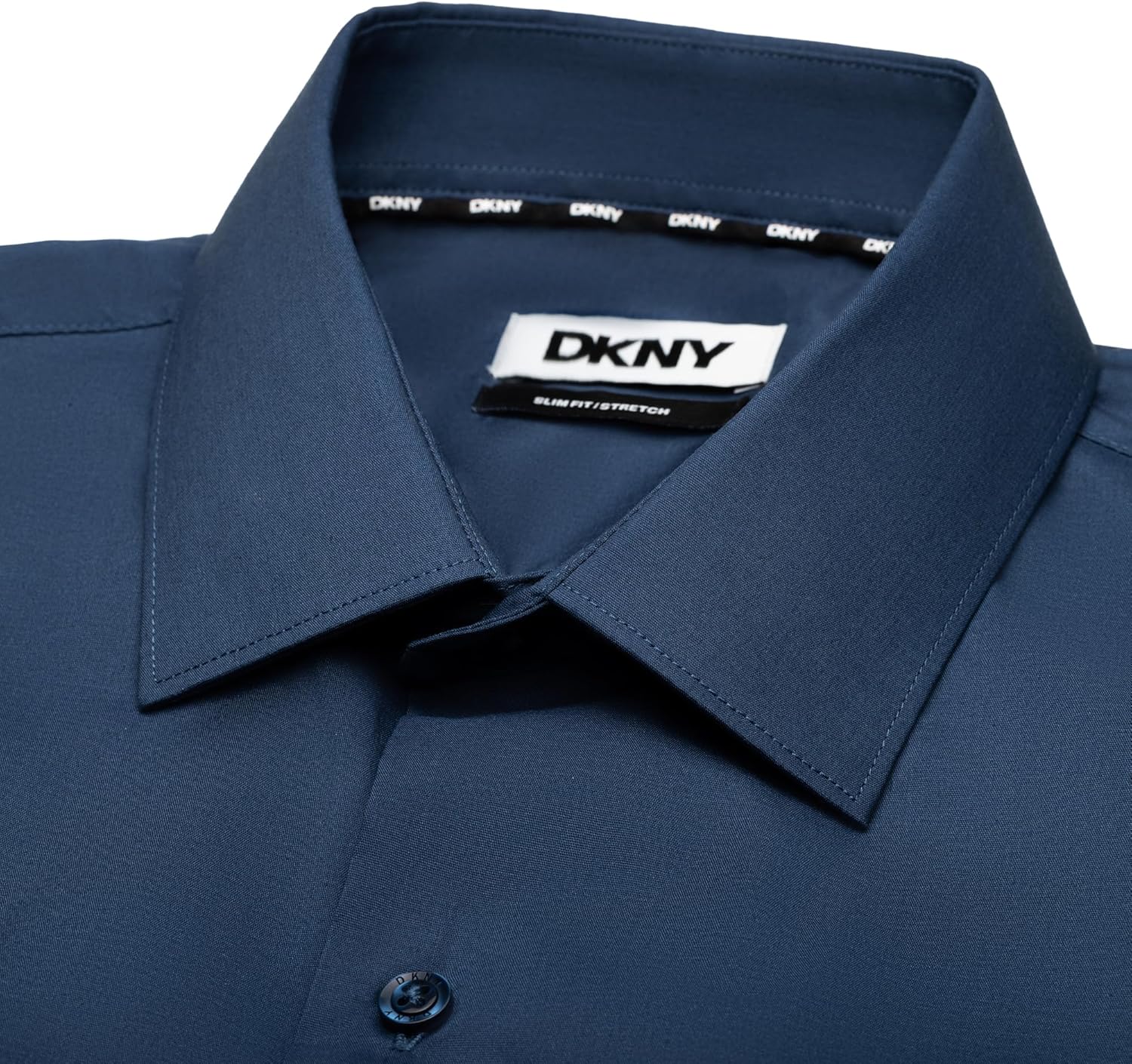 DKNY Men's Slim Fit Dress Shirts Solid Long Sleeve Stretch Wrinkle-Free Formal Shirt Business Casual Button Up Shirts - Image 4