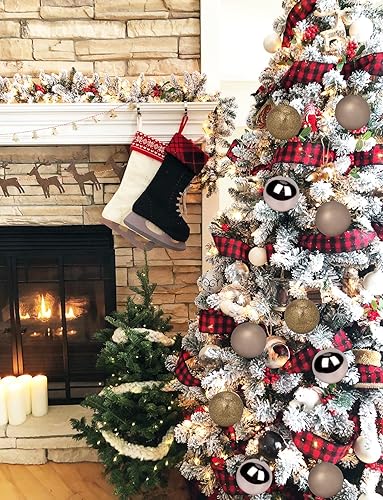 Miniatura 2 de Esferas de Navidad grandes de 3.94 pulgadas, adornos de Navidad de bronce inastillables, 6 unidades, bolas grandes de adornos de Navidad para árbol