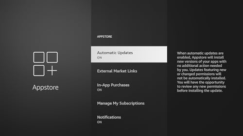 Appstore Settings - Loader shortcut for Fire TV