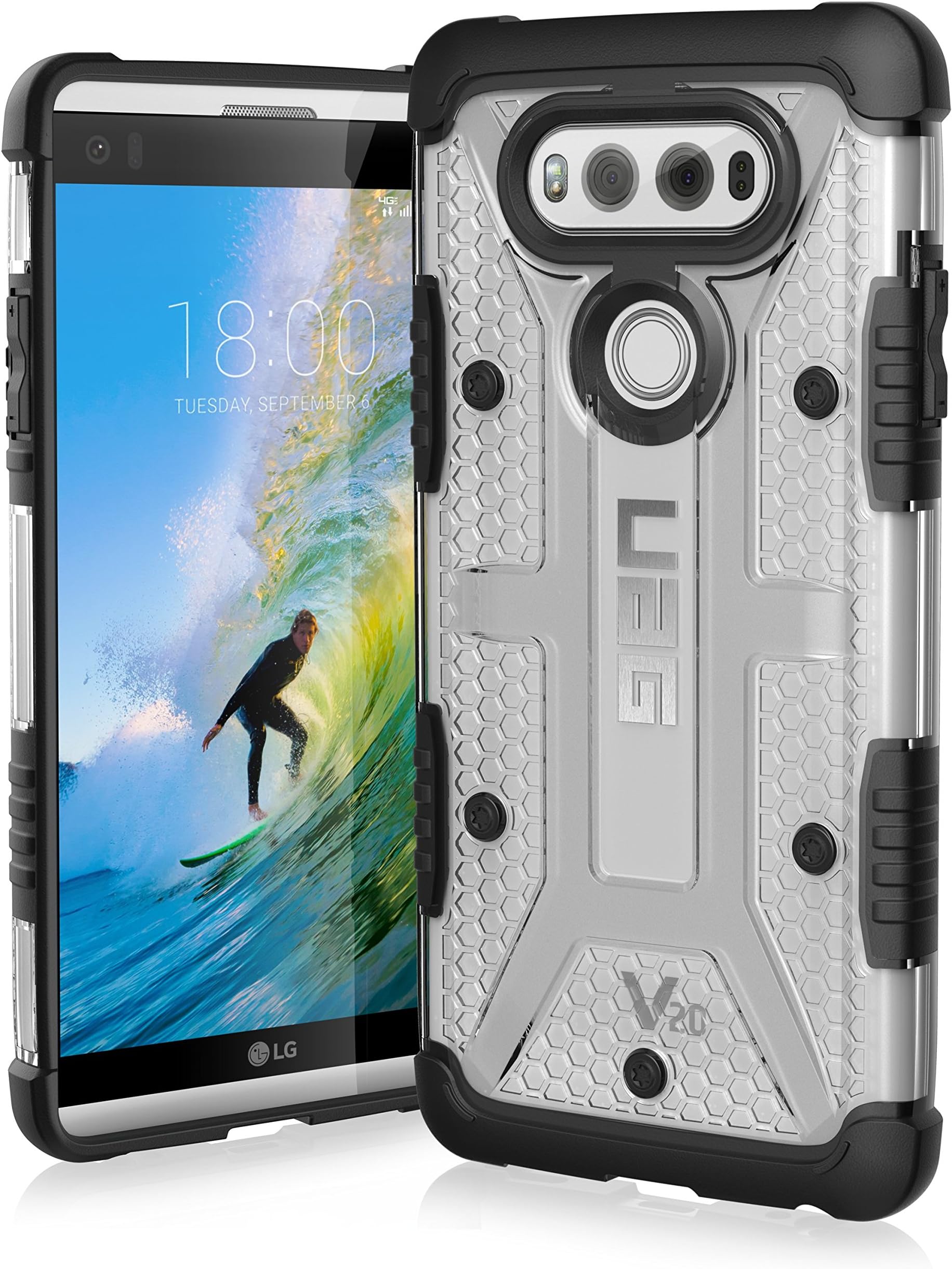 URBAN ARMOR GEAR [UAG Compatible with LG V20 Case Plasma Feather-Light Rugged [Ice] Military Drop Tested Phone Case