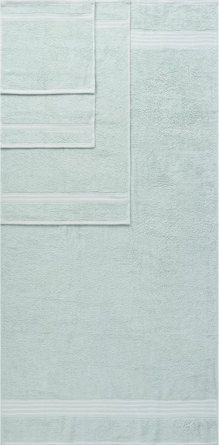 8PC Towel Set - 575GSM 100% Cotton Bathroom Essentials with 2 Bath Towels, 2 Hand Towels, 2 Washcloths, and 2 Fingertip cloths- Absorbent Sheets for Bath, Gym, Dorm and Spa by Bedford Home (Seafoam)