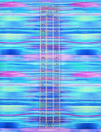 Timeless Treasures Bellagio Purple, Blue, and Green Stripe Cotton Fabric by The Yard
