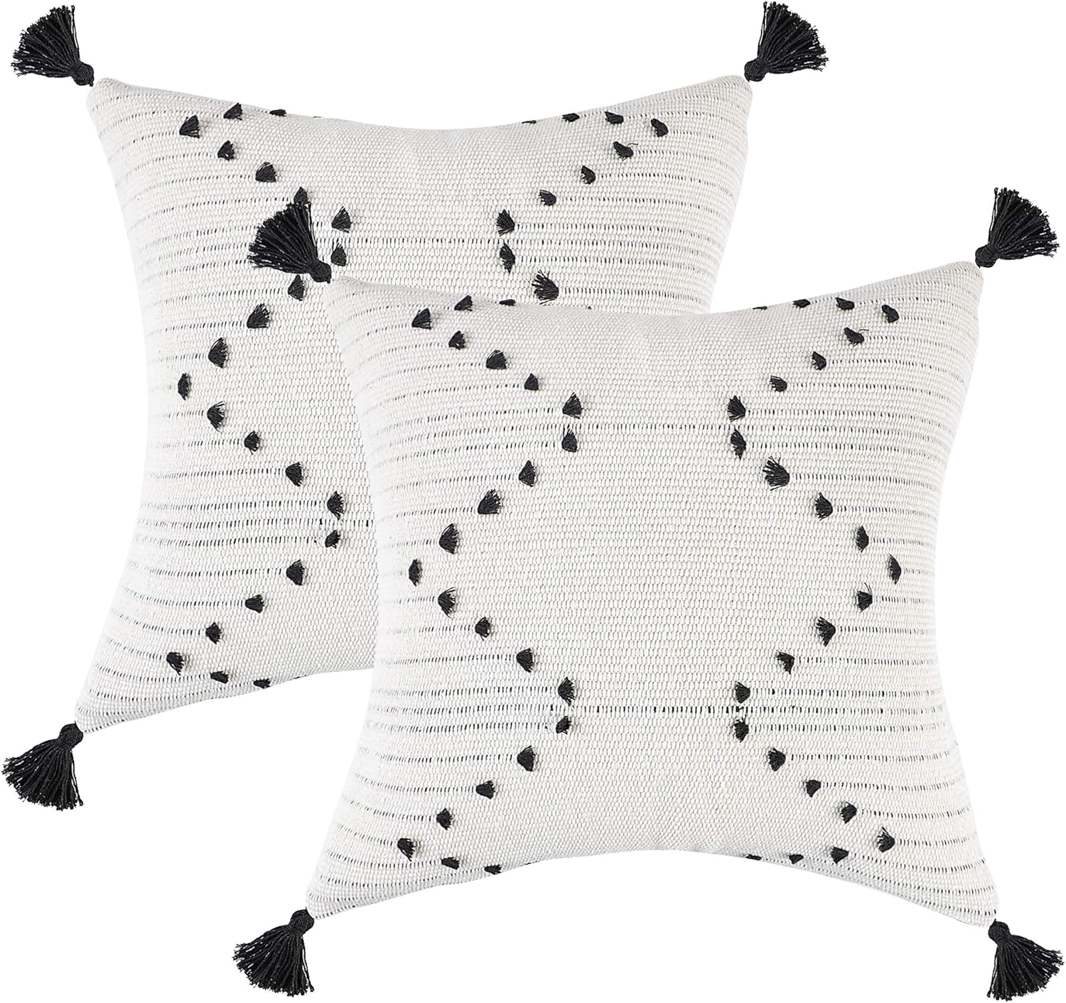 famibay 2 Pack Handwoven Boho Throw Pillow Covers