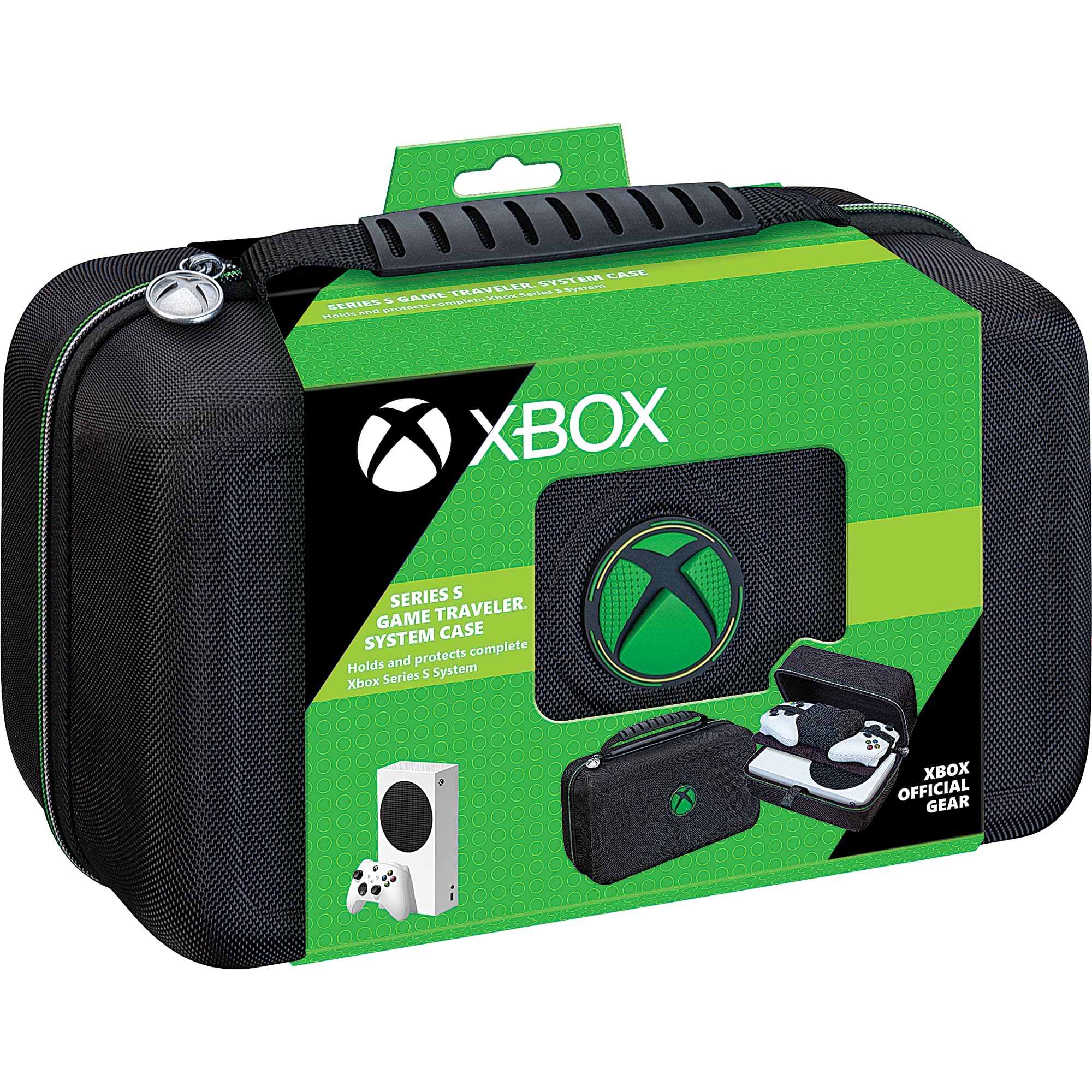 Game Traveler Xbox System S etui systemowe - licencjonowane i przetestowane przez Xbox, twarda obudowa z nylonu balistycznego, bezpiecznie trzyma konsolę systemową S, 2 kontrolery, z kieszenią z