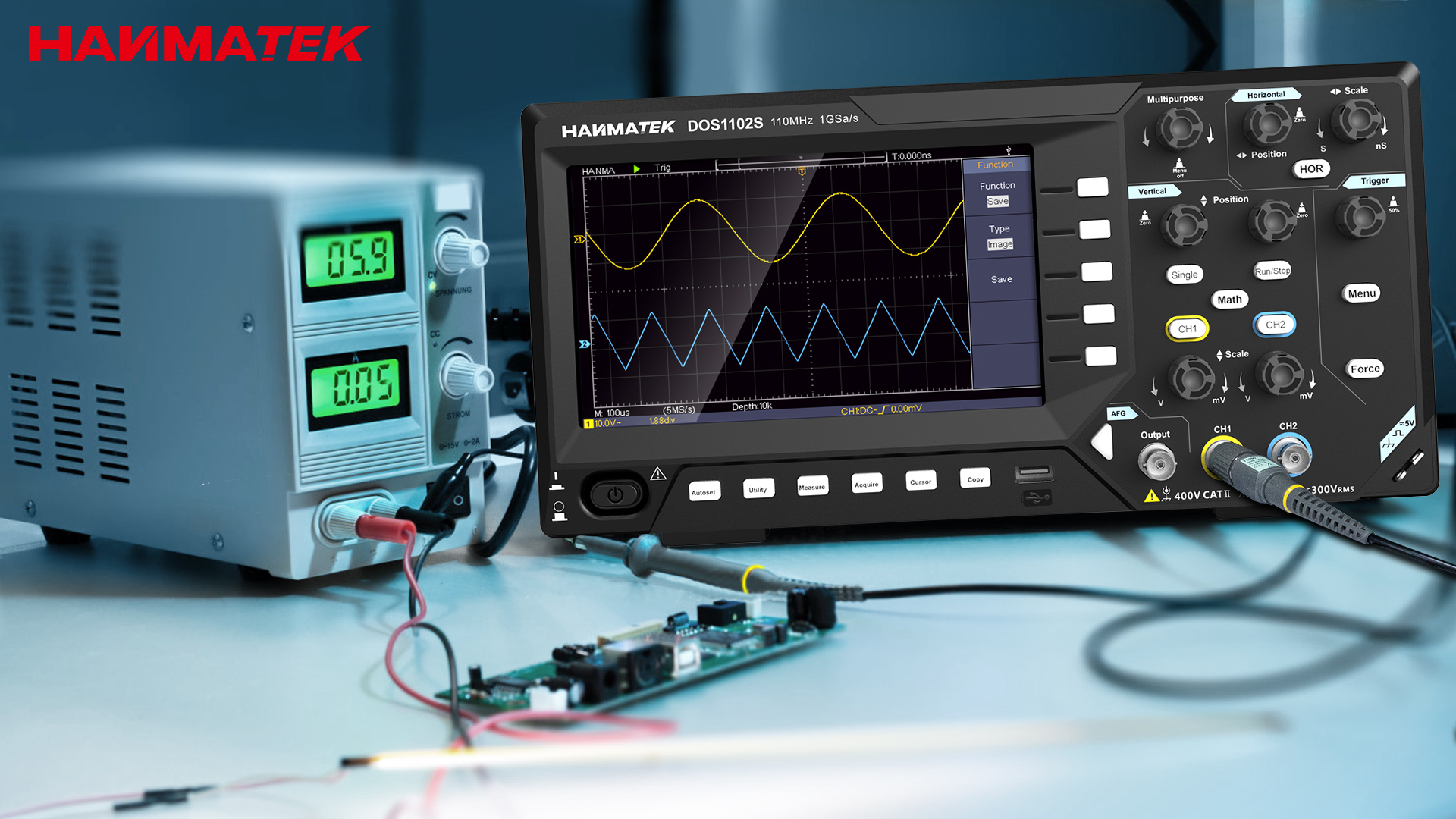 hobbyant HANMAKET DOS1102 110MHz オシロスコープ HANMATEK DOS1102デジタルオシロスコープポータブル110MHz帯域幅