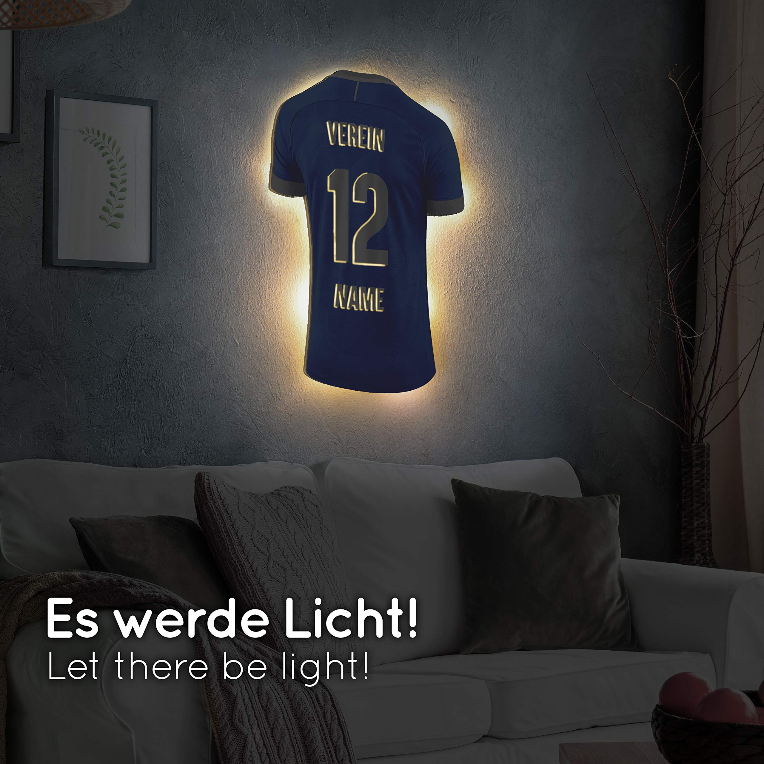 Elbeffekt Trikotlampe für Darmstadt Fans aus Holz - personalisierbares Geschenk - schenke Dein individuellen Darmstadt Fanartikel aus Echtholz