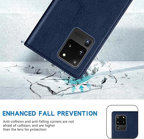 Miniatura 160 de ZZXX Funda tipo cartera para Samsung Galaxy S20 con bloqueo RFID, soporte de ranura para tarjetas, funda protectora de cuero magnético fuerte