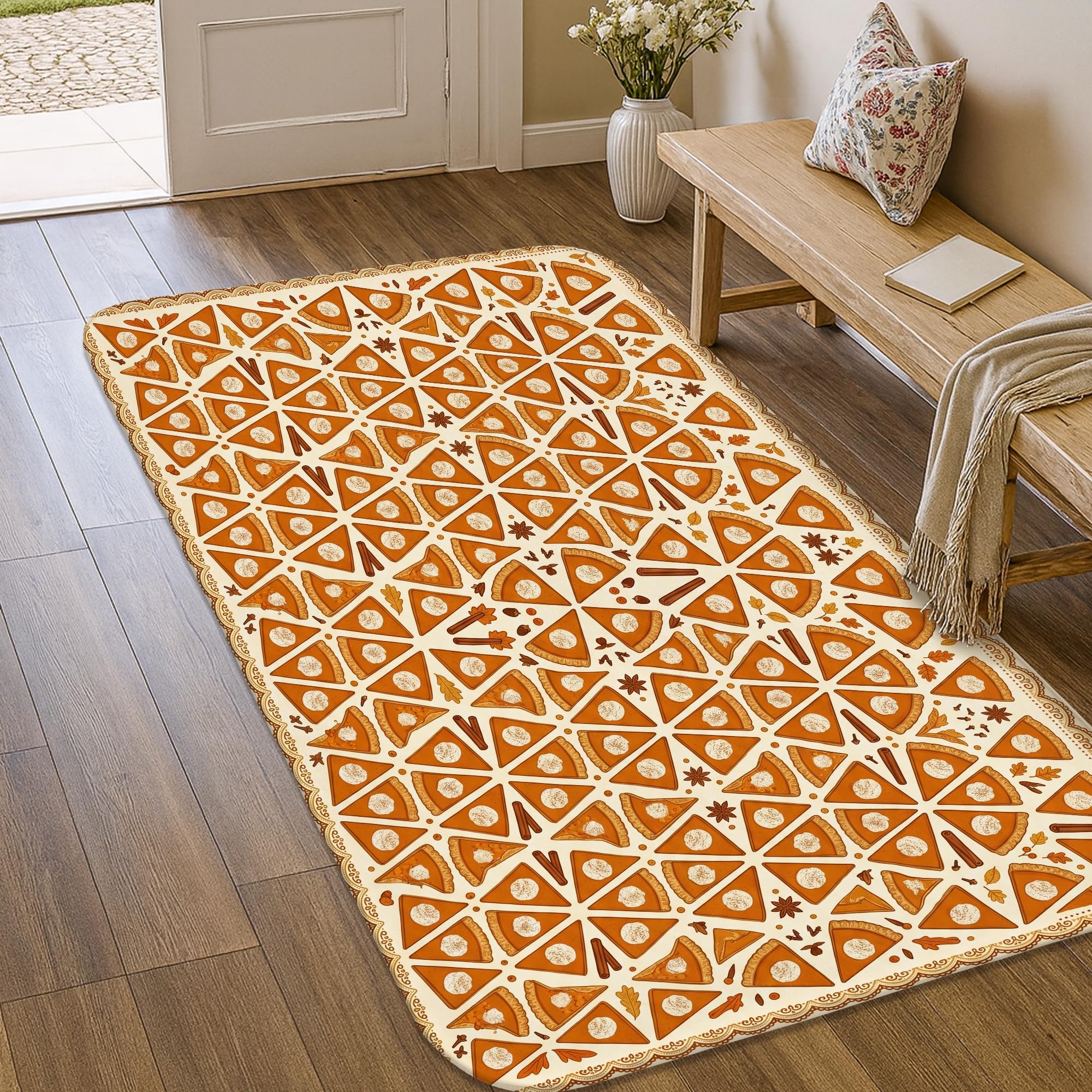 Alfombra geométrica circular con diseño de estrella contemporánea y tacto suave
