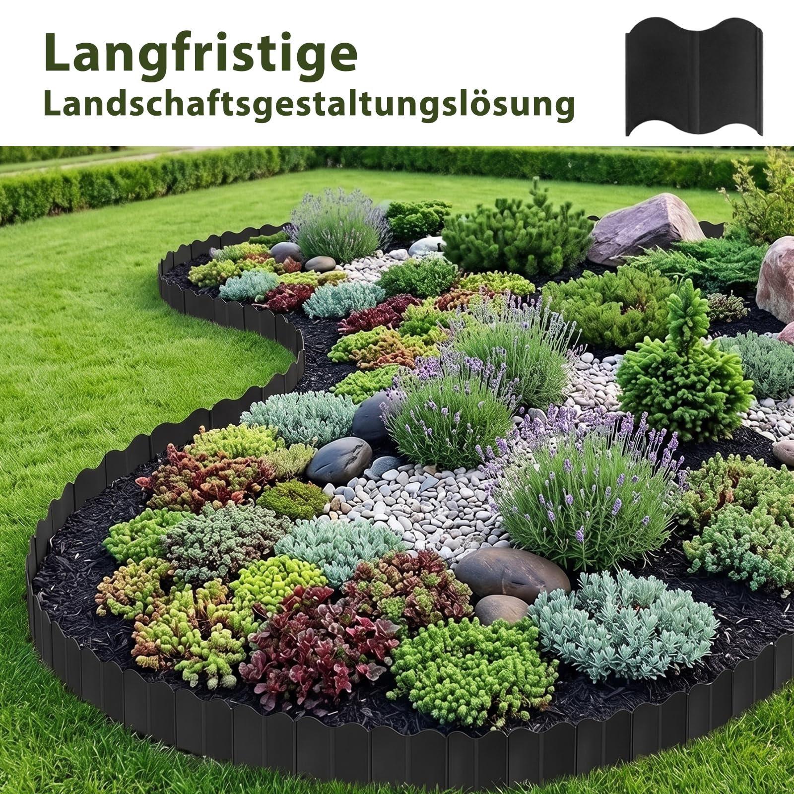 Rasenkante aus flexiblem Kunststoff – hochstabil, vielseitig als Beetumrand