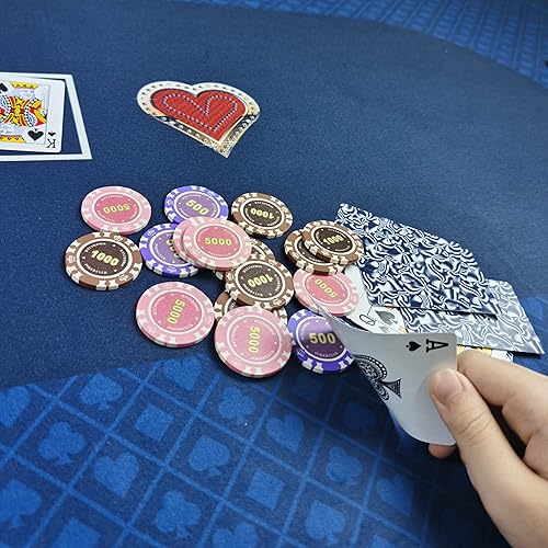 Miniatura 3 de BALIKEN Texas Holdem - Tapete de fieltro profesional de 108 x 56 pulgadas, a prueba de polvo, lavable e irritable