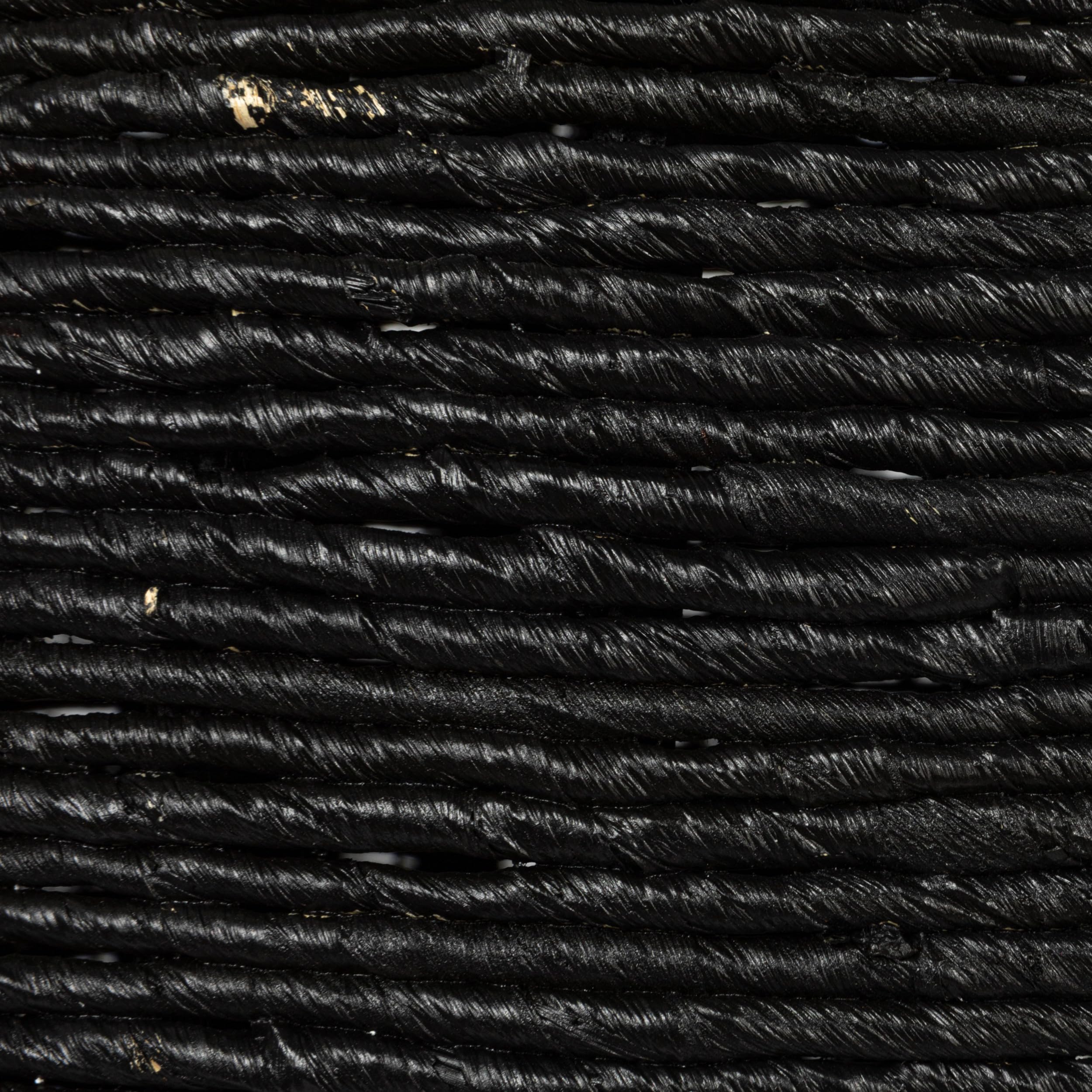 Creative Co-Op Round Handwoven Corn Rope Barrel Side Table, Black