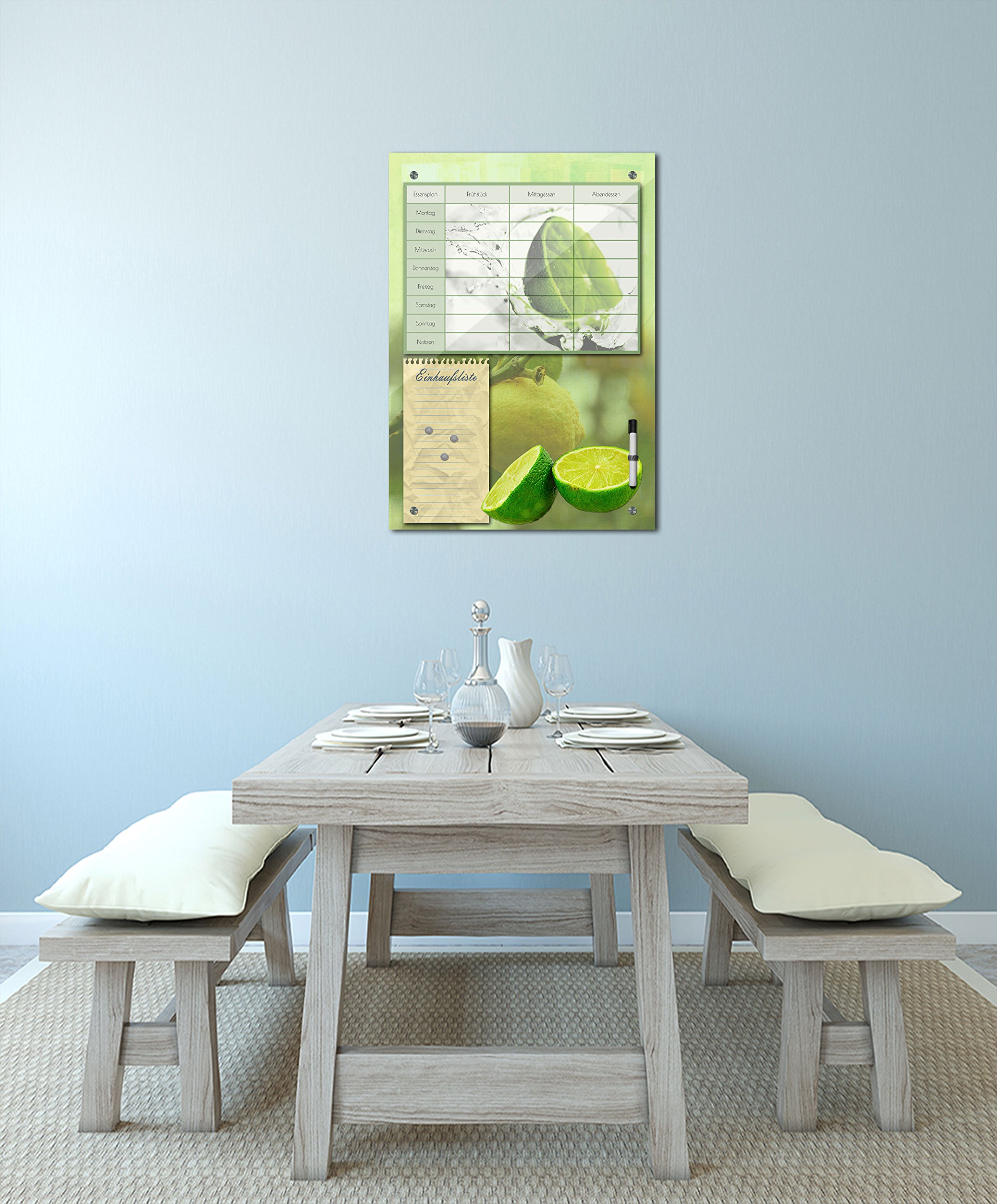 Memoboard 40 x 60 cm, agenda – Lime – Lavagnetta per la famiglia – Frutta – Frutta – Gelato – Acqua – Verde – Limone – Limone – Calendario per cibo